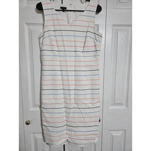 Talbots size 8 women's Biscayne pastel striped sheath dress - Picture 1 of 10